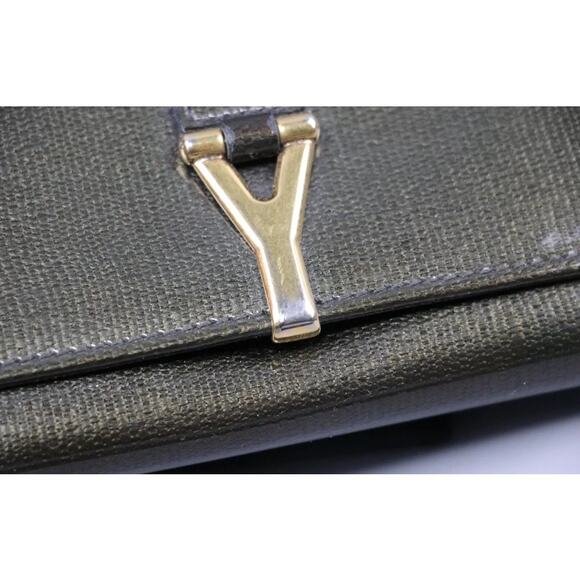 YVES SAINT LAURENT Vintage Used Green Patent Leather Long Wallet - Picture 4 of 15